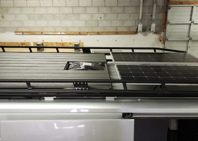 Travel van builds roof rack solar panel washington